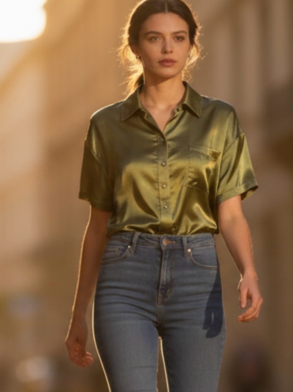 🌹🎊  SILKY SO Button-Front blouse